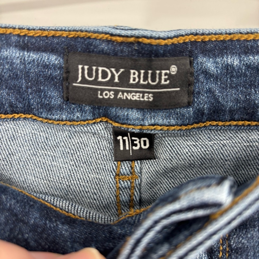 Judy Blue Lander High Waist Bleach Splash Boyfriend fit size 11/30 - Picture 7 of 12